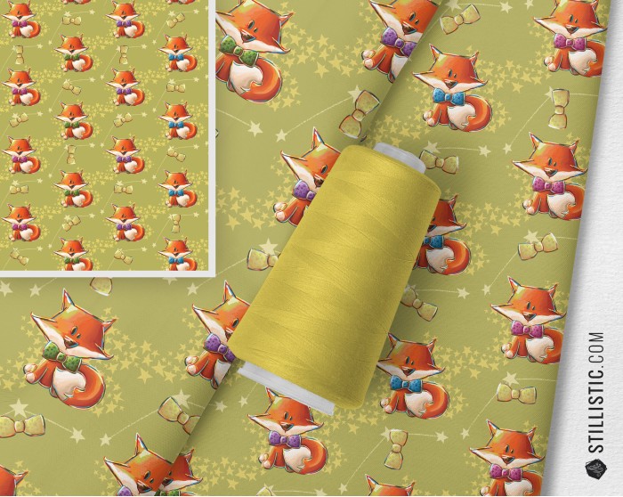 Tissu au mètre Sans substances nocives motif renard sur commande coton bio minky