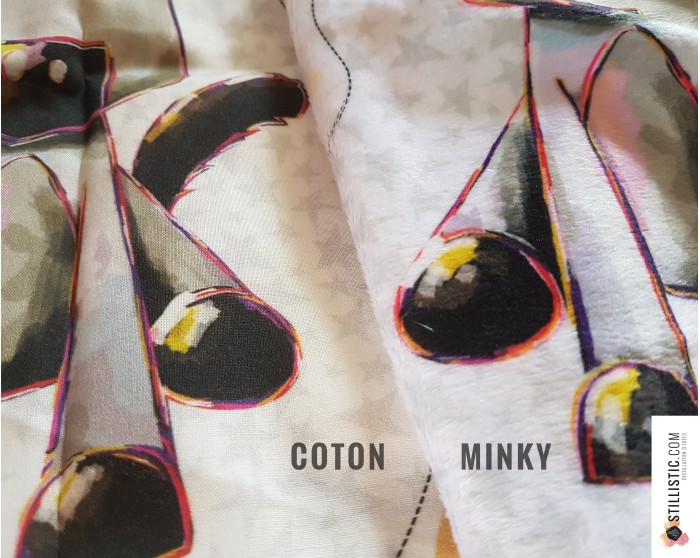 Coupon illustré Tigre momie coton ou minky