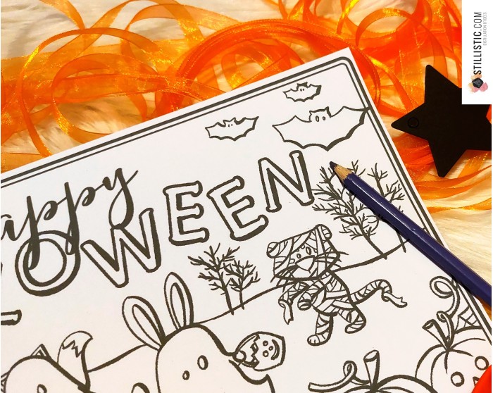 Set de table Halloween à imprimer et colorier