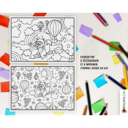 Lot de 2 Sets de table Renard et crayons à imprimer et colorier