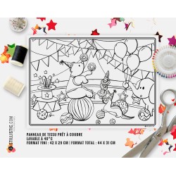 Coupon tissu Set de table Scène Cirque coloriable