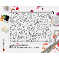 Coupon tissu Set de table Scène Motif coloriable