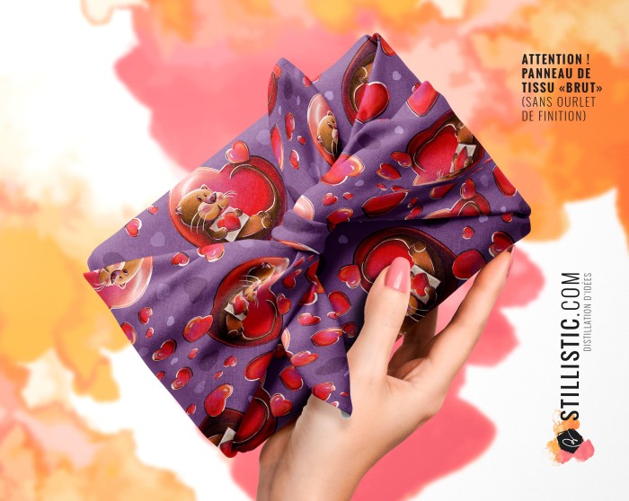 Coupon Furoshiki Loutre coeur