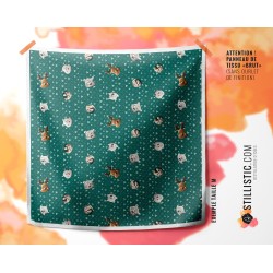 Coupon Furoshiki Animaux du pôle vert foncé