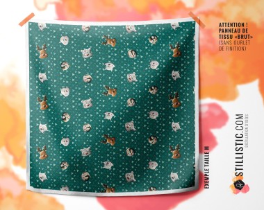 Coupon Furoshiki Animaux du pôle vert foncé