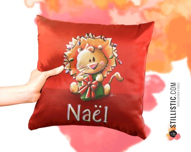 Coupon tissu Coussin de naissance Bébé Lion Sans substances nocives à découper et coudre (sur commande)