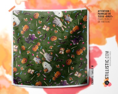 Coupon Furoshiki Fantômes Halloween vert