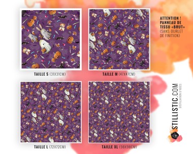 Coupon Furoshiki Fantômes Halloween violet