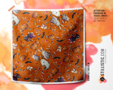 Coupon Furoshiki Fantômes Halloween orange