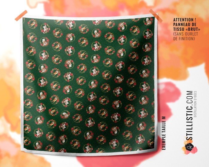 Coupon Furoshiki Couronne Noël vert