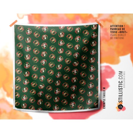 Coupon Furoshiki Couronne Noël vert