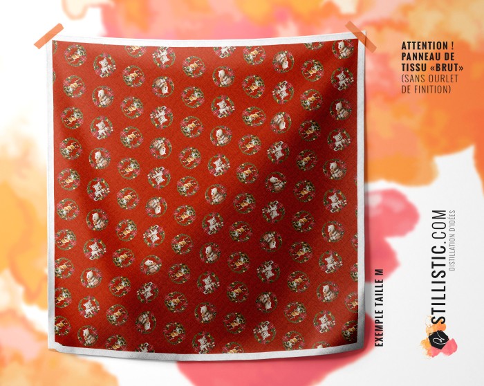 Coupon Furoshiki Couronne Noël rouge