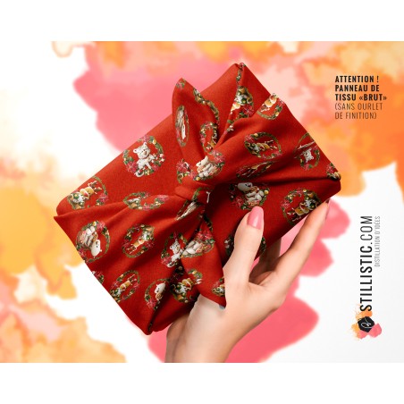 Coupon Furoshiki Couronne Noël rouge