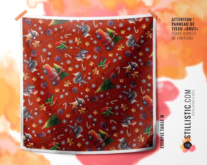 Coupon Furoshiki Souris Noël rouge