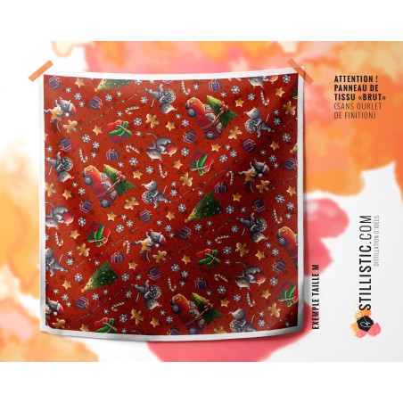 Coupon Furoshiki Souris Noël rouge