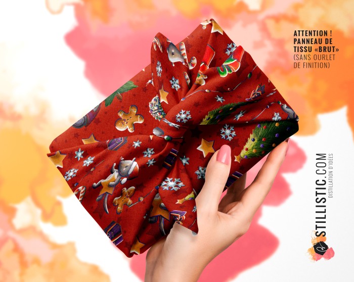 Coupon Furoshiki Souris Noël rouge