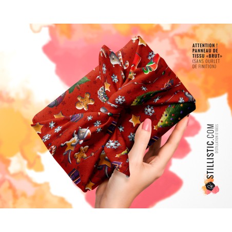 Coupon Furoshiki Souris Noël rouge