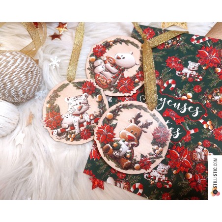 Pack décoration de Noël + carte de voeux + enveloppe