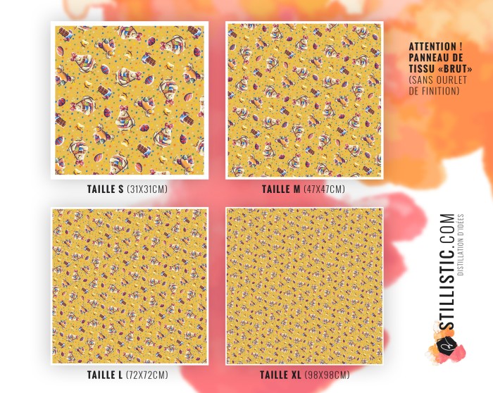 Coupon Furoshiki Poulette de Pâques Jaune